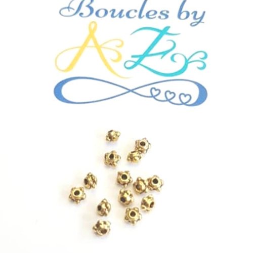 Perles intercalaires fleurs dorées 4mm x100 pdo3-15.