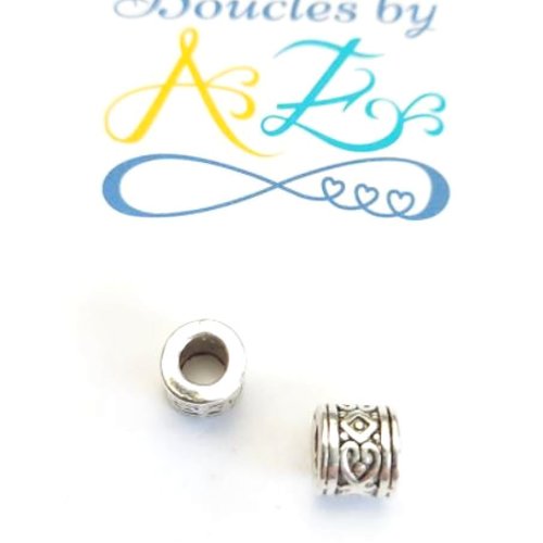 *perle argentée 7x7mm x5 par5-7*