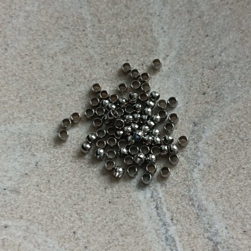 Perles rondelles acier inox argenté 2,5x1,5 mm x10 par1-1