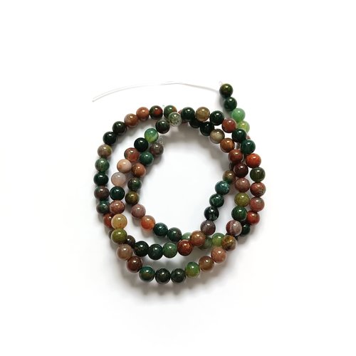 Perles rondes en agate indienne naturelle 4mm x10p ou fil 37cm pp1-90