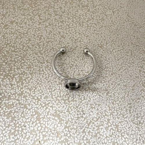 Bague support cabochon 6 mm en acier inoxydable 304 argenté – réglable sba-37