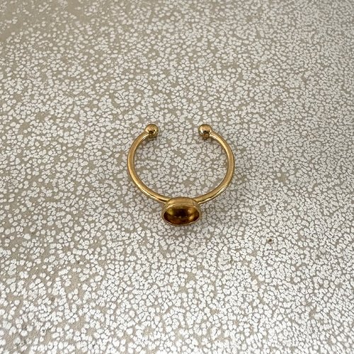 Bague support cabochon 6 mm en acier inoxydable 304 doré pvd – réglable sba-36