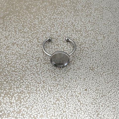 Bague support cabochon 10 mm en acier inoxydable 304 argenté – réglable sba-38