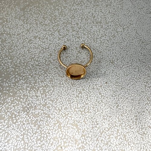Bague support cabochon 10 mm en acier inoxydable 304 doré pvd – réglable sba-40