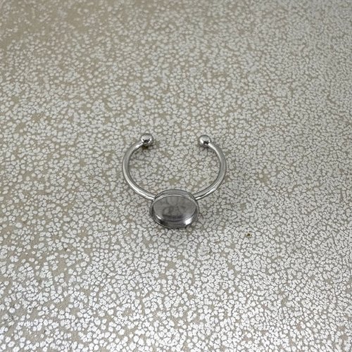 Bague support cabochon 8 mm en acier inoxydable 304 argenté – réglable sba-39