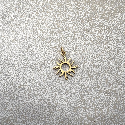 Breloque soleil en acier inoxydable 201 doré pvd – 17 × 16 mm do47-9