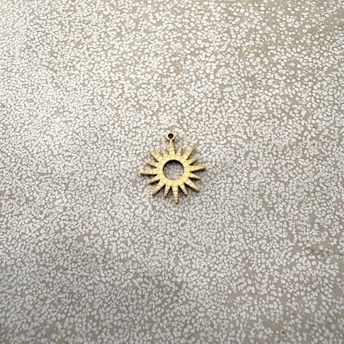 Breloque soleil en acier inoxydable 316l doré pvd – 16 × 14 mm do49-1