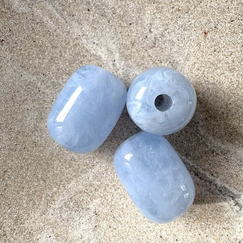 Perle tube en acrylique imitation pierre gemme bleu clair – 20 × 15 mm pble12-6