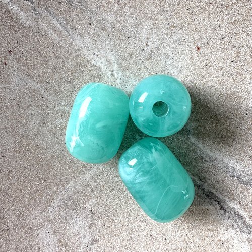 Perle tube en acrylique imitation pierre gemme vert turquoise – 20 × 15 mm ptu8-5