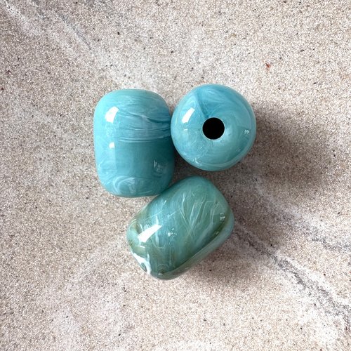 Perle tube en acrylique imitation pierre gemme vert turquoise – 20 × 15 mm ptu8-6