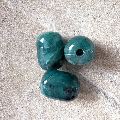 Perle tube en acrylique imitation pierre gemme vert forêt – 20 × 15 mm ptu8-7