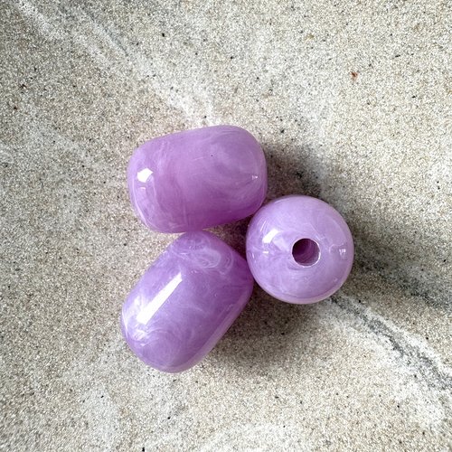 Perle tube en acrylique imitation pierre gemme violette – 20 × 15 mm pvi10-10