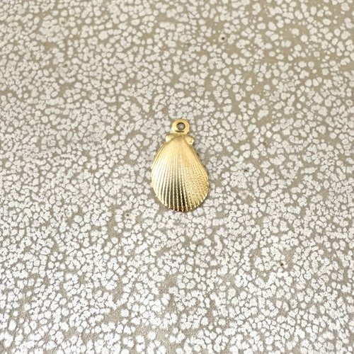 Breloque coquillage en acier inoxydable 304 doré – 12 × 7 mm do32-7