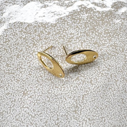 Clous d’oreilles ovales en acier inoxydable 304 doré – 18,5 × 9,5 mm sbopu-106
