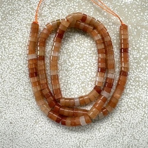 Perles heishi en aventurine rouge naturelle 4x2 mm – pierre naturelle – lot de 10 perles ou fil 38 cm pp1-97