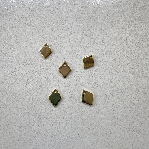 Breloque losange en acier inoxydable doré 9x7 mm – breloque géométrique do50-6