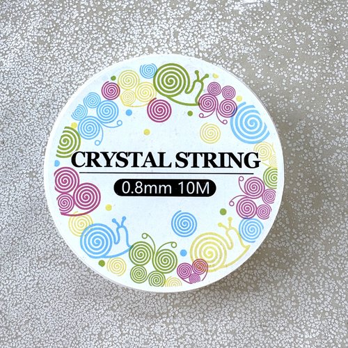 Fil cristal élastique transparent 0,8 mm 10 m – fil bracelet perles, élastique bijoux diy, fil invisible ela-44