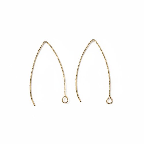 Crochets d’oreilles larges acier inoxydable 316 doré pvd effet pailleté 40x25 mm – supports boucles d’oreilles diy sbocr-65