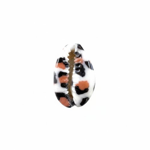 Coquillage cauri léopard orange naturel 18-23 mm – breloque coquillage animal print bijoux diy, x1 ou x10 or13-7