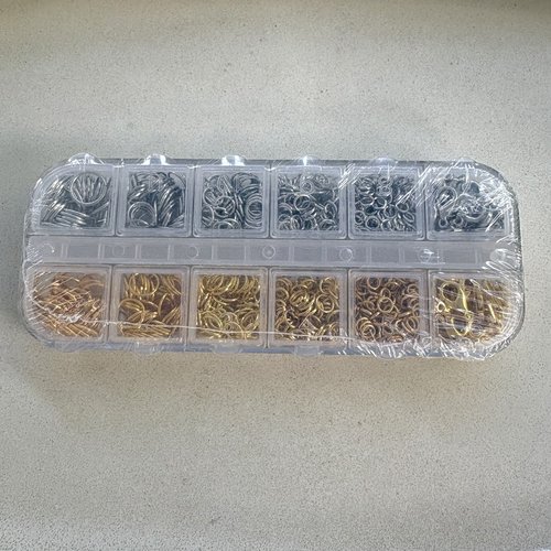 Kit anneaux de jonction et fermoirs mousqueton métal doré et argenté – apprêts bijoux diy app-251