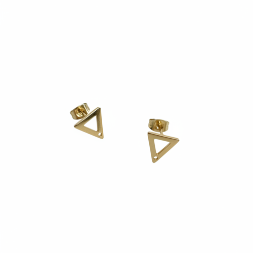 Clous d’oreilles triangle acier inoxydable doré 10x9 mm – supports boucles d’oreilles diy, x1 ou x10 paires sbopu-114