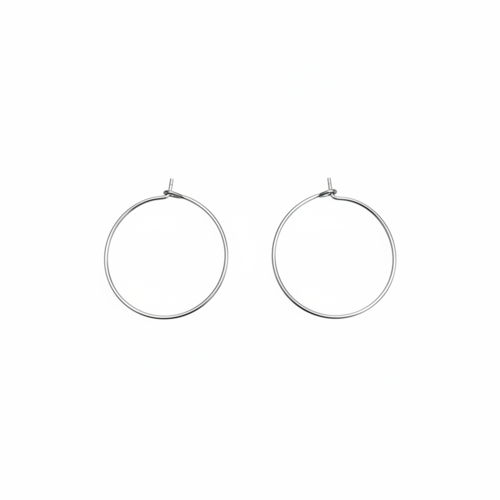 Créoles fines acier inoxydable 316l argenté 25 mm – supports boucles d’oreilles diy, x1 ou x10 paires sbocre-50