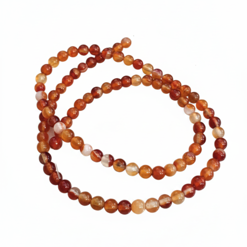 Perles cornaline naturelle 4 mm – perles rondes pierre naturelle, lot de 10 perles ou fil 36 cm pp1-119
