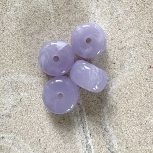Perle rondelle en acrylique marbrée violette 9x14 mm pvi11-6