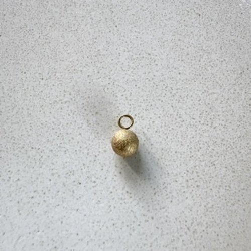 Breloque boule effet pailleté en acier inoxydable 304 doré 6 mm