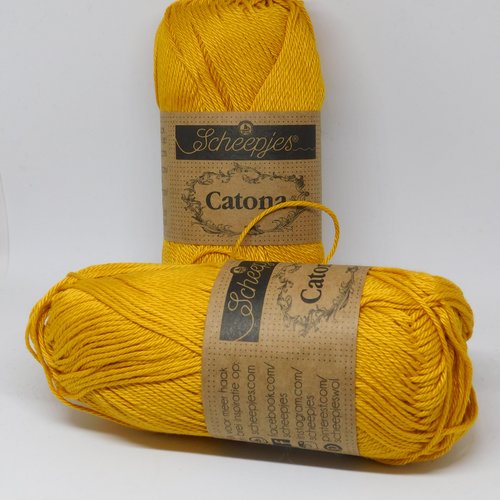 Fil de coton à tricoter - catona scheepjes - 38 - safran