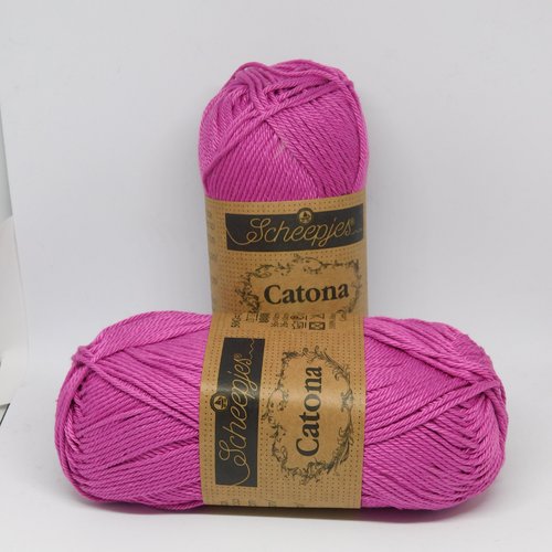 Fil de coton à tricoter - catona scheepjes - 251 rose de jardin