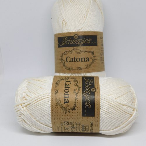 Fil de coton à tricoter - catona scheepjes - 130 dentelle ancienne