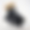 Bouton rond noir 2 trous - taille15 mm -