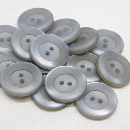Bouton rond gris - taille 20 mm -