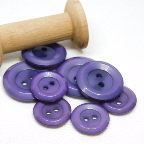 Bouton rond violet - taille 22 mm -