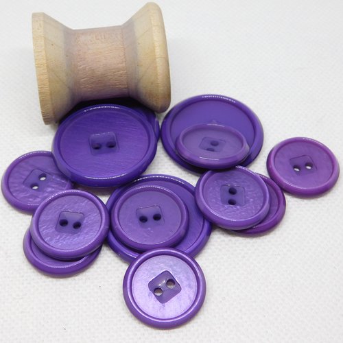 Bouton rond à violet -  diamètre 25 mm