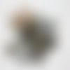 Bouton rond gris argenté 2  trous - taille 15 mm -