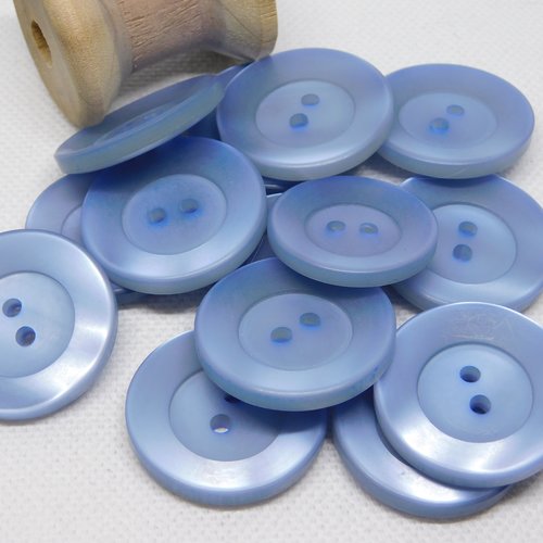 Bouton rond bleu - taille 12 mm -