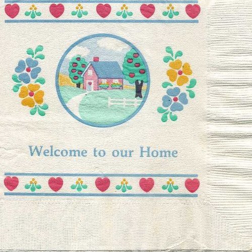A. serviette papier welcome to home 