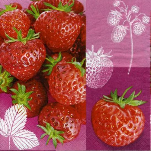 A. serviette papier  jolies fraises rouges 
