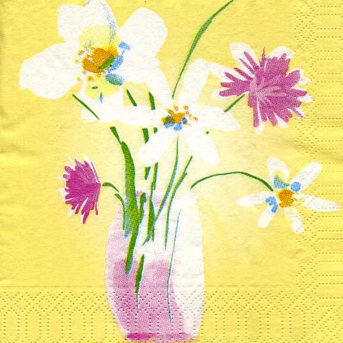 Serviette papier bouquet de fleurs