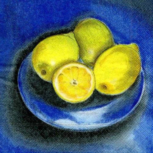 Serviette papier assiette de citrons