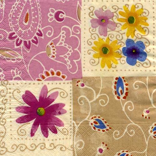 Serviette papier motifs fleuris