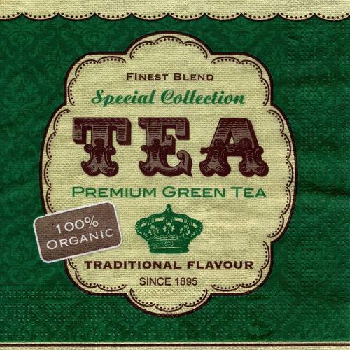 A. serviette papier étiquette tea prenium green 