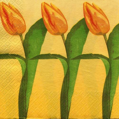 A. serviette papier trois tulipes oranges 