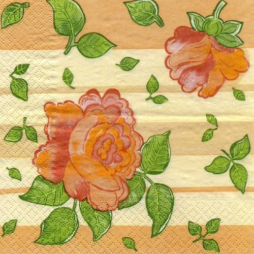 A. serviette papier roses orangées 
