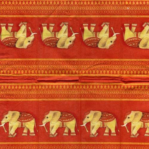 Mouchoir en papier éléphant blanc fonds orange 