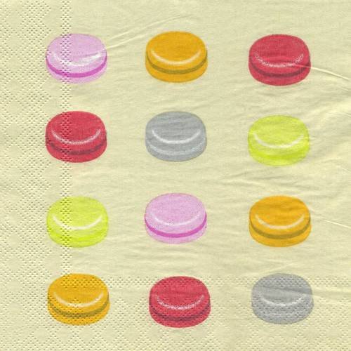 A. serviette papier petits macarons de toutes couleurs 
