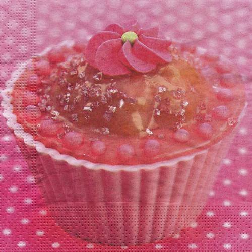 A. serviette papier joli cupcake rose 