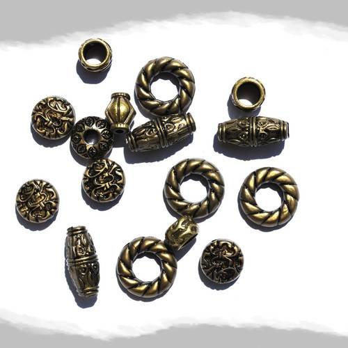 Perles bronze forme variée 